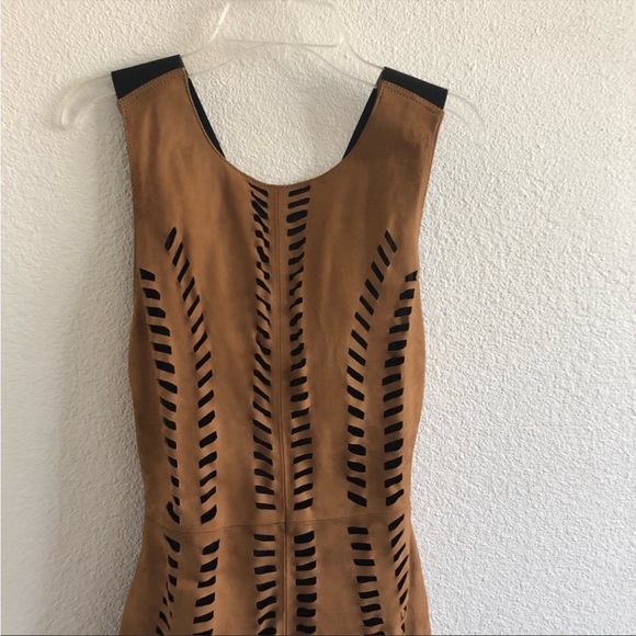 Maje Rigolette Perforated Suede Mini Dress - Picture 4 of 12